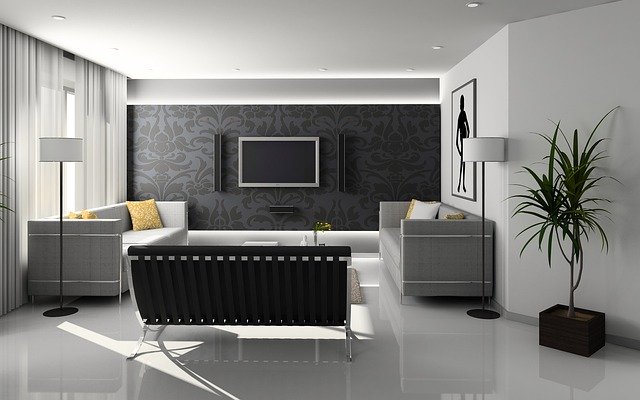 moderně zařízený obývací pokoj